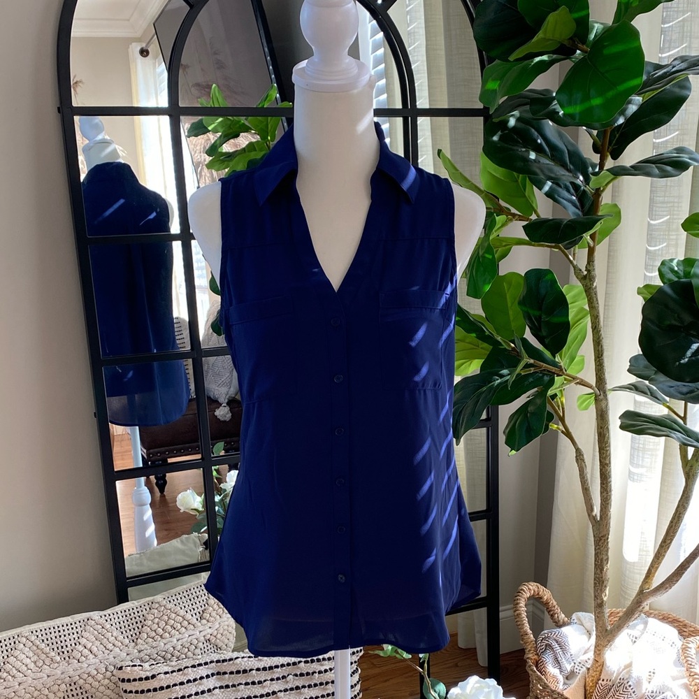Express sleeveless navy tank top